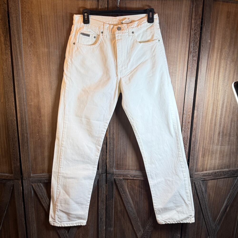 Calvin Klein High Rise Straight Leg White Denim Jeans Size 7